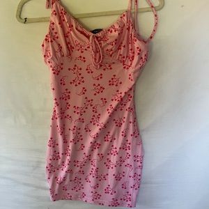 Pink and Red Flower Bodycon Dress